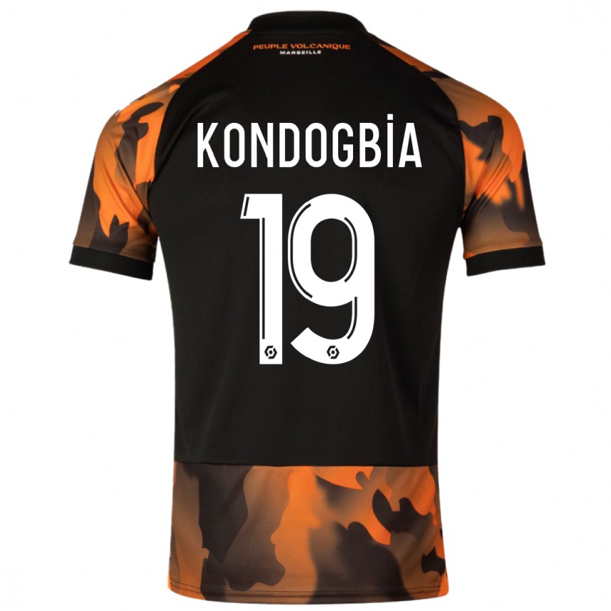 Herren Fußball Geoffrey Kondogbia #19 Schwarzorange Ausweichtrikot Trikot 2023/24 T-Shirt Luxemburg