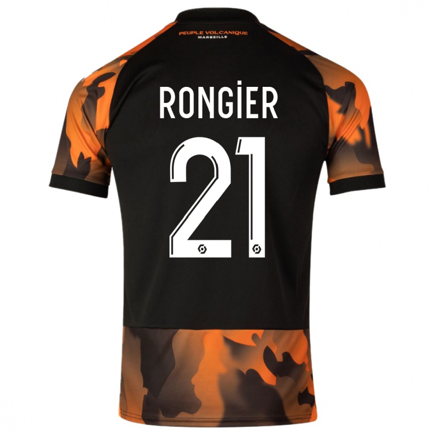 Herren Fußball Valentin Rongier #21 Schwarzorange Ausweichtrikot Trikot 2023/24 T-Shirt Luxemburg