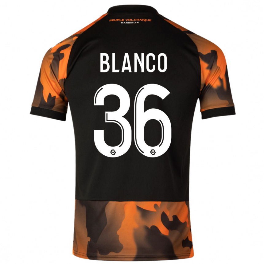 Herren Fußball Ruben Blanco #36 Schwarzorange Ausweichtrikot Trikot 2023/24 T-Shirt Luxemburg