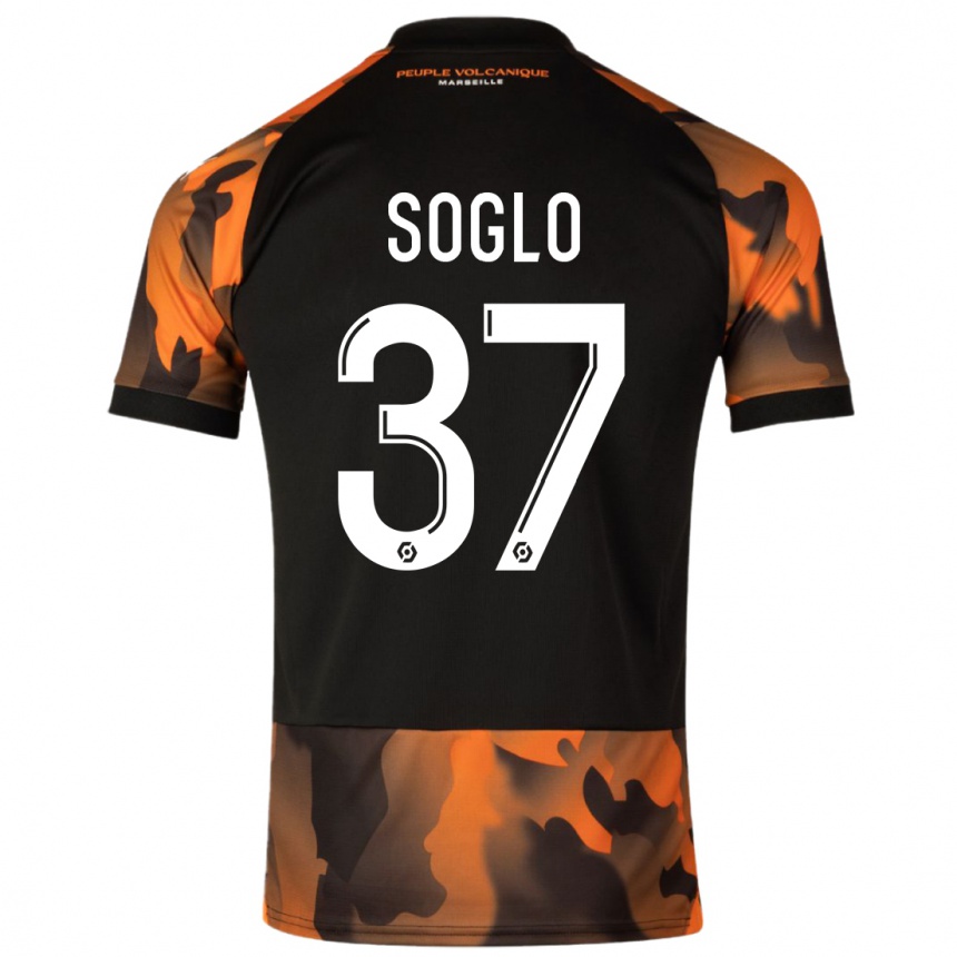 Herren Fußball Emran Soglo #37 Schwarzorange Ausweichtrikot Trikot 2023/24 T-Shirt Luxemburg