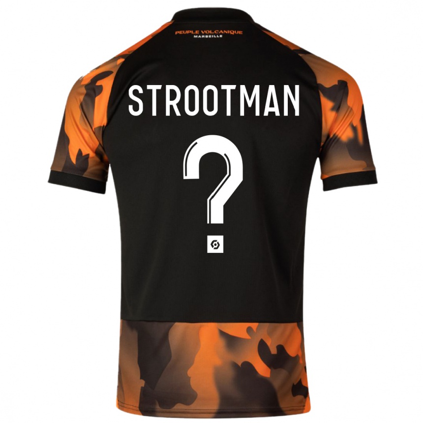 Herren Fußball Kevin Strootman #0 Schwarzorange Ausweichtrikot Trikot 2023/24 T-Shirt Luxemburg