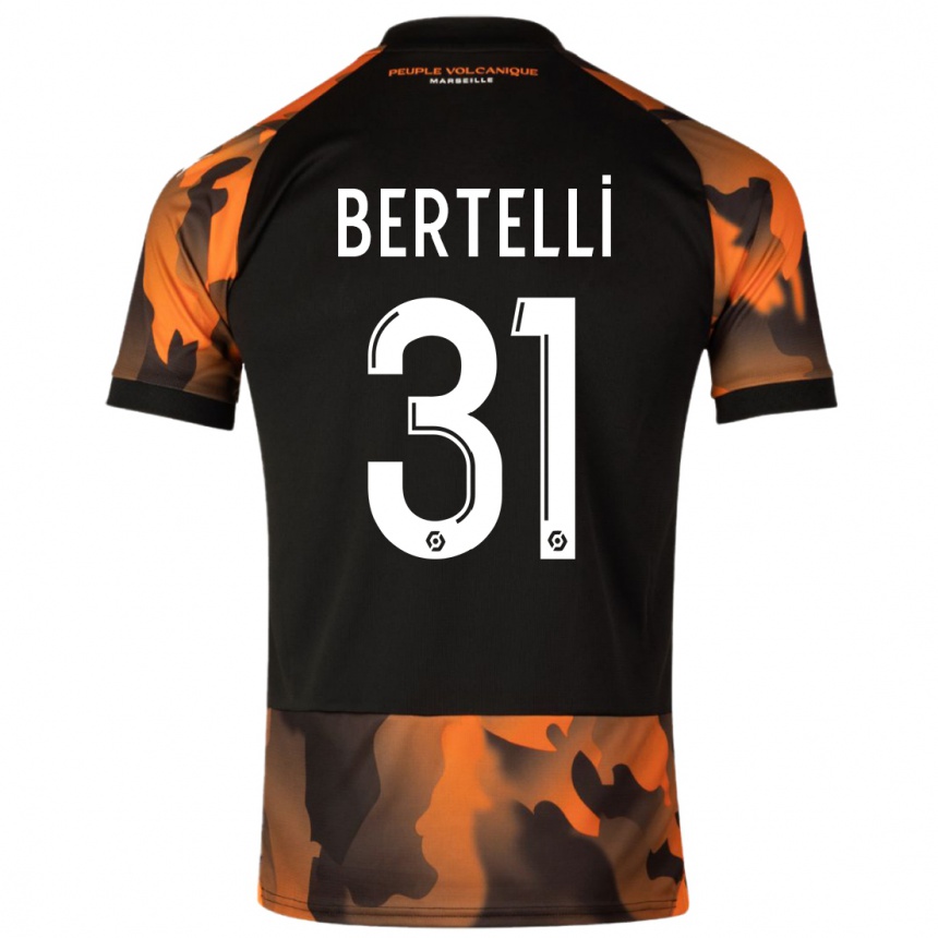 Herren Fußball Ugo Bertelli #31 Schwarzorange Ausweichtrikot Trikot 2023/24 T-Shirt Luxemburg