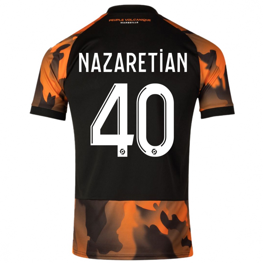 Herren Fußball Manuel Nazaretian #40 Schwarzorange Ausweichtrikot Trikot 2023/24 T-Shirt Luxemburg