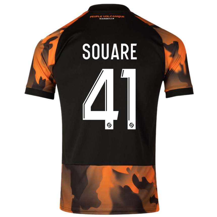 Herren Fußball Cheick Souare #41 Schwarzorange Ausweichtrikot Trikot 2023/24 T-Shirt Luxemburg