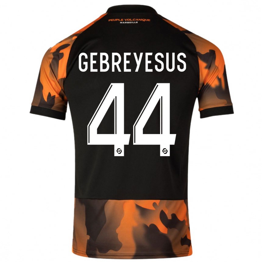 Herren Fußball Esey Gebreyesus #44 Schwarzorange Ausweichtrikot Trikot 2023/24 T-Shirt Luxemburg