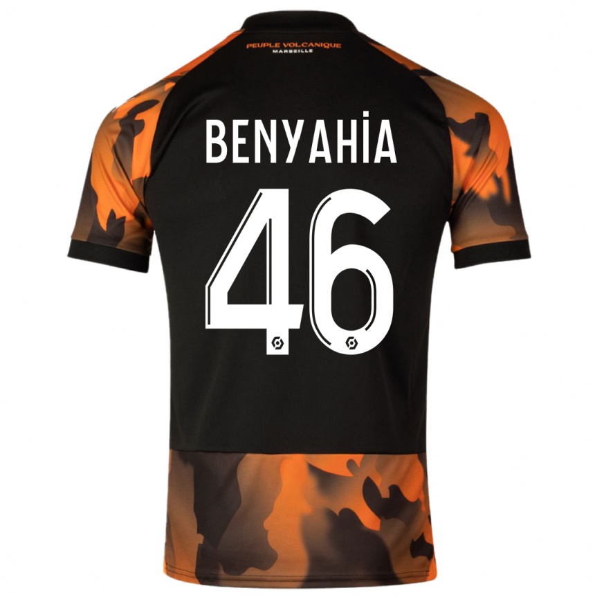 Herren Fußball Aylan Benyahia-Tani #46 Schwarzorange Ausweichtrikot Trikot 2023/24 T-Shirt Luxemburg