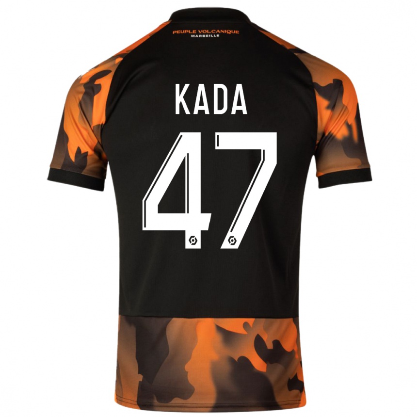 Herren Fußball Joakim Kada #47 Schwarzorange Ausweichtrikot Trikot 2023/24 T-Shirt Luxemburg