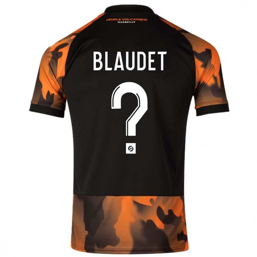 Herren Fußball David Blaudet #0 Schwarzorange Ausweichtrikot Trikot 2023/24 T-Shirt Luxemburg