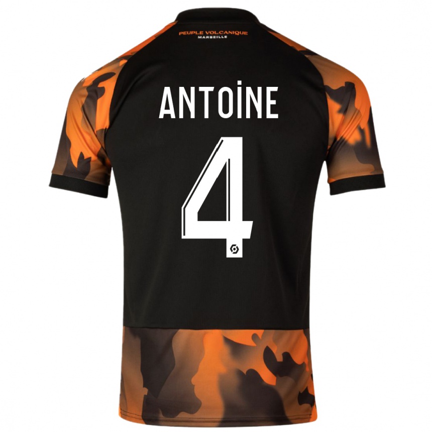 Herren Fußball Maud Antoine #4 Schwarzorange Ausweichtrikot Trikot 2023/24 T-Shirt Luxemburg
