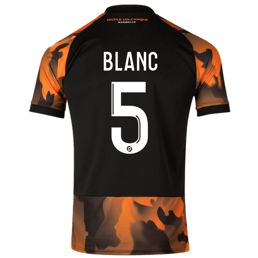 Herren Fußball Amandine Blanc #5 Schwarzorange Ausweichtrikot Trikot 2023/24 T-Shirt Luxemburg