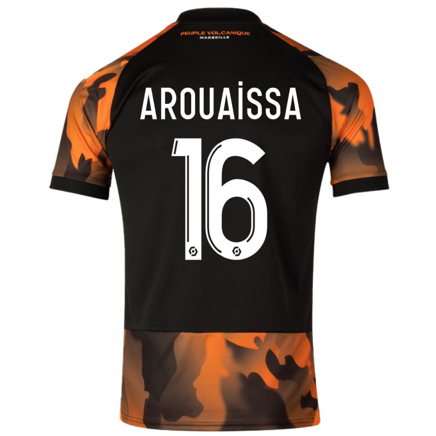 Herren Fußball Ines Arouaissa #16 Schwarzorange Ausweichtrikot Trikot 2023/24 T-Shirt Luxemburg