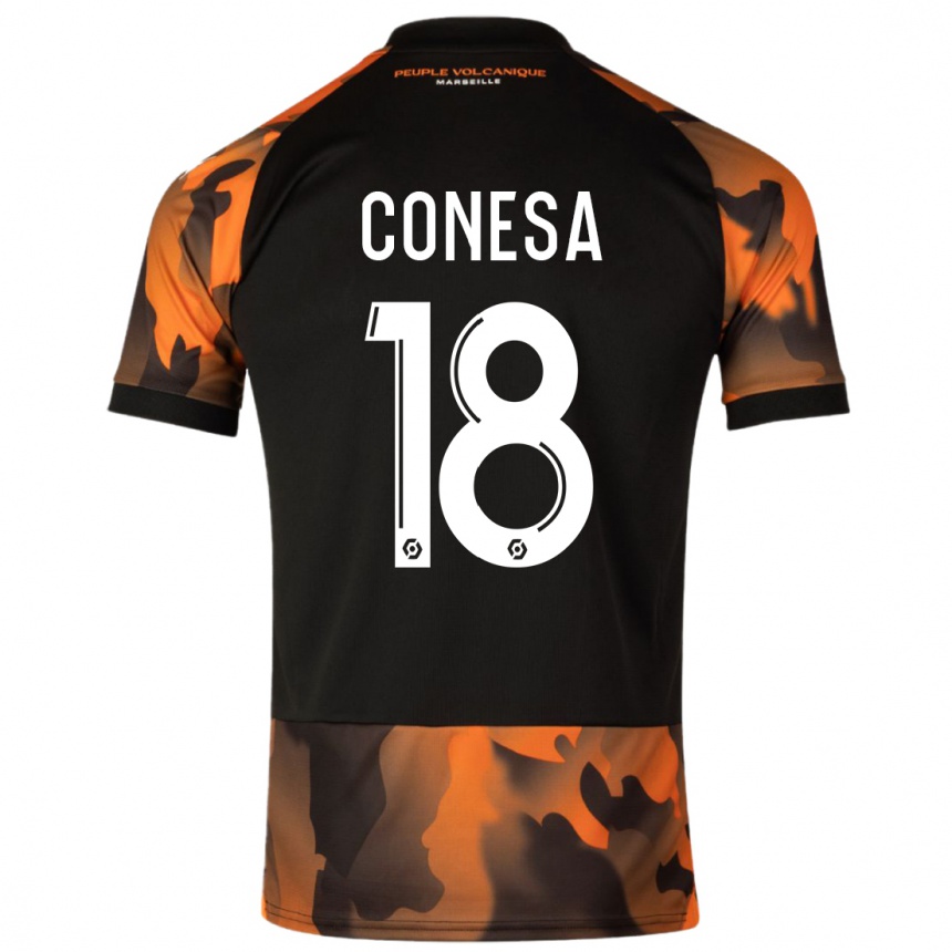 Herren Fußball Anna Conesa #18 Schwarzorange Ausweichtrikot Trikot 2023/24 T-Shirt Luxemburg