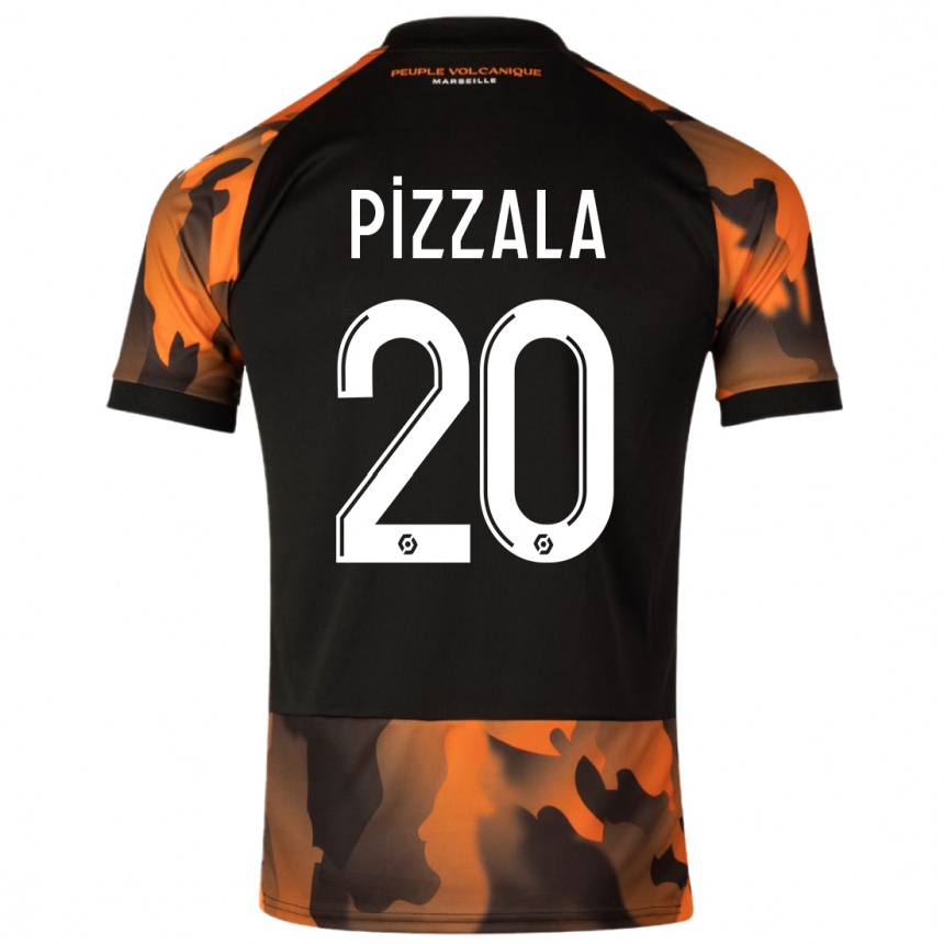Herren Fußball Caroline Pizzala #20 Schwarzorange Ausweichtrikot Trikot 2023/24 T-Shirt Luxemburg