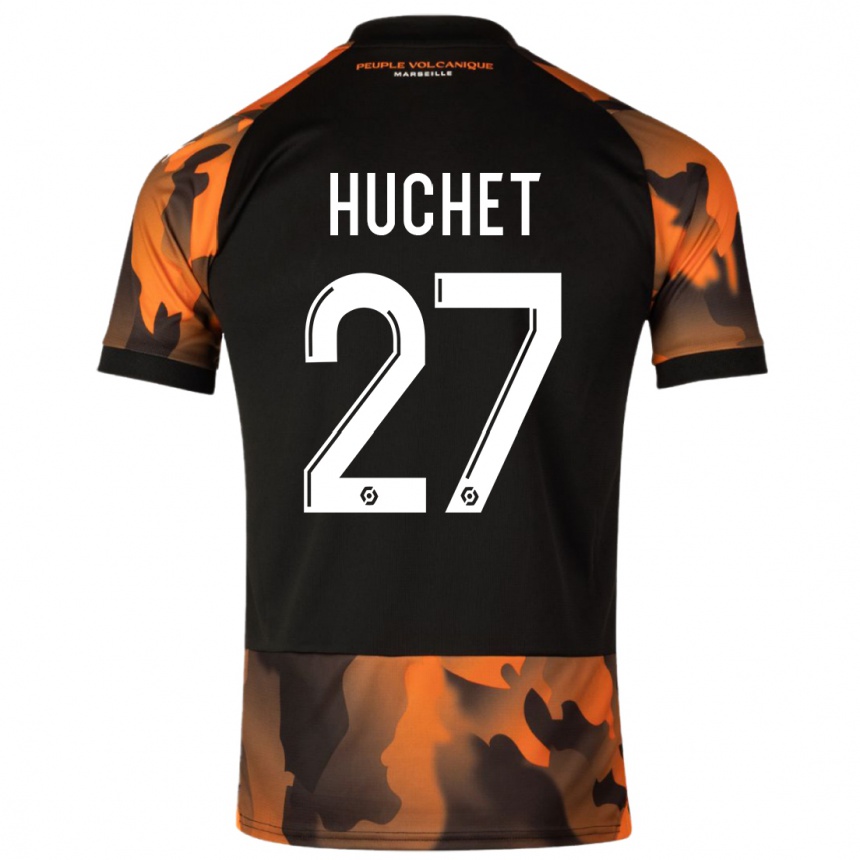 Herren Fußball Sarah Huchet #27 Schwarzorange Ausweichtrikot Trikot 2023/24 T-Shirt Luxemburg