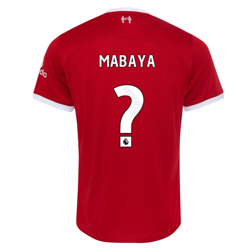 Damen Fußball Isaac Mabaya #0 Rot Heimtrikot Trikot 2023/24 T-Shirt Luxemburg