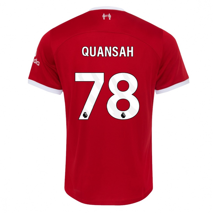 Damen Fußball Jarell Quansah #78 Rot Heimtrikot Trikot 2023/24 T-Shirt Luxemburg
