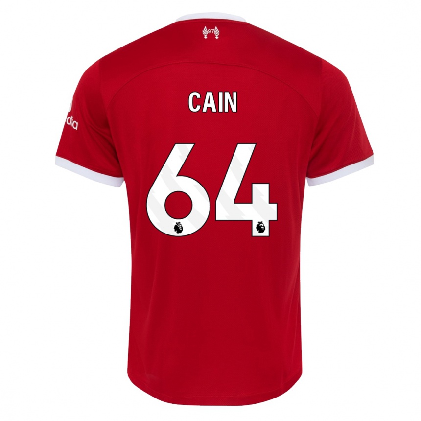 Damen Fußball Jake Cain #64 Rot Heimtrikot Trikot 2023/24 T-Shirt Luxemburg