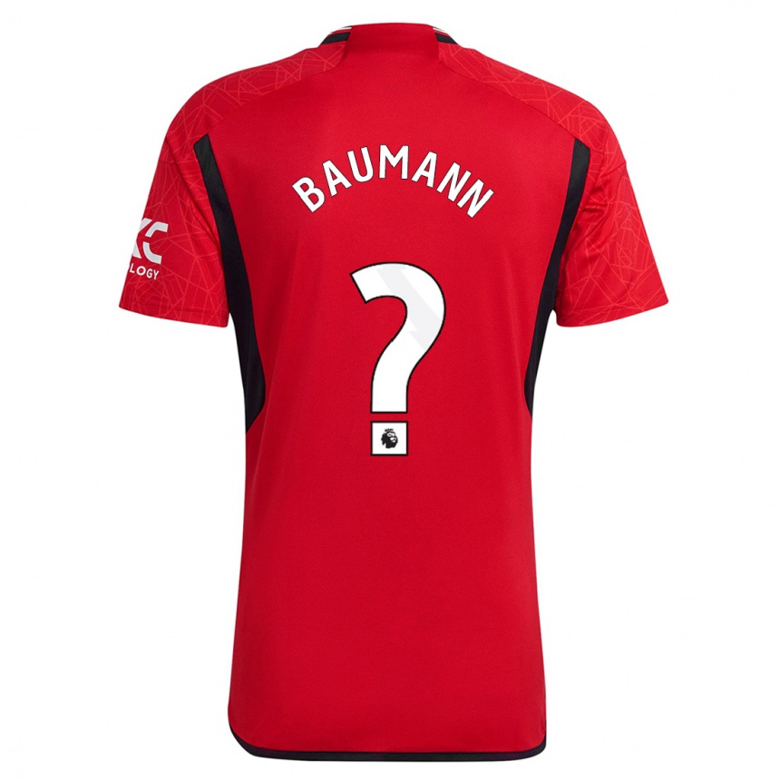 Damen Fußball Zach Baumann #0 Rot Heimtrikot Trikot 2023/24 T-Shirt Luxemburg