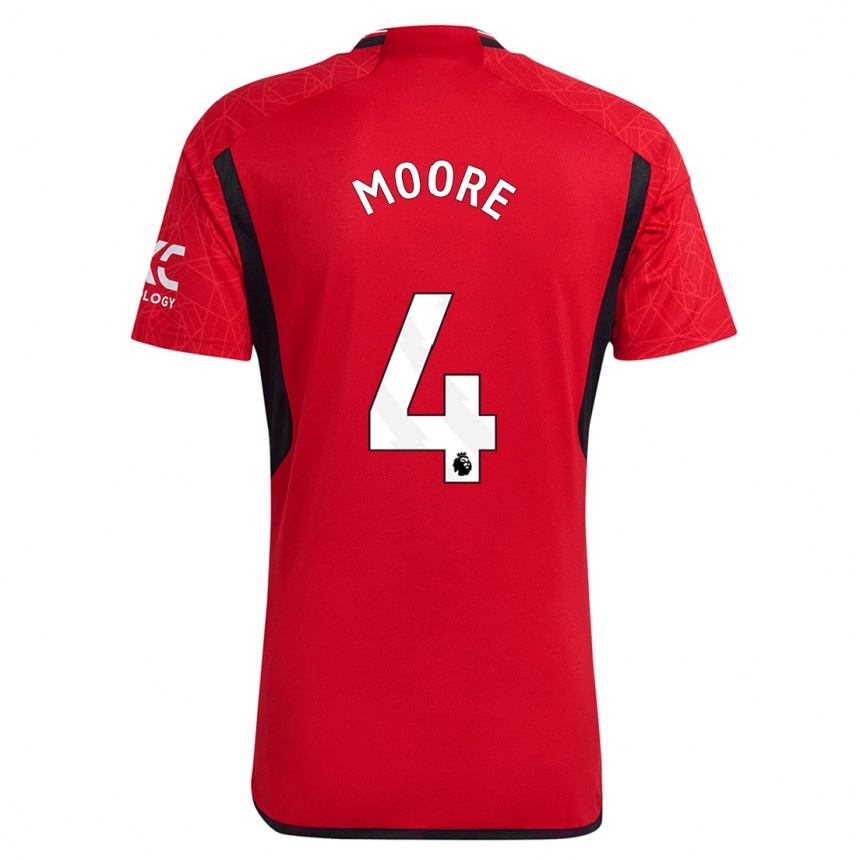 Damen Fußball Jade Moore #4 Rot Heimtrikot Trikot 2023/24 T-Shirt Luxemburg