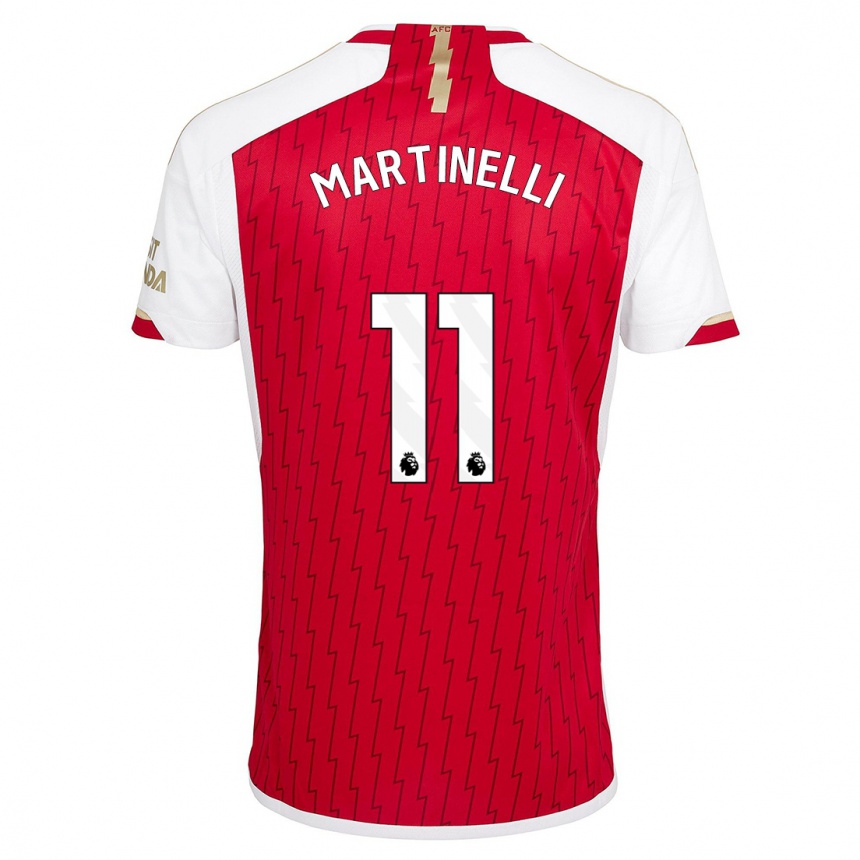 Damen Fußball Gabriel Martinelli #11 Rot Heimtrikot Trikot 2023/24 T-Shirt Luxemburg