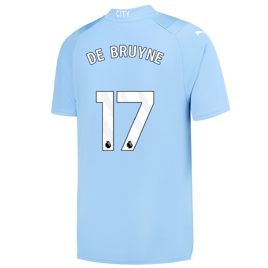 Damen Fußball Kevin De Bruyne #17 Hellblau Heimtrikot Trikot 2023/24 T-Shirt Luxemburg