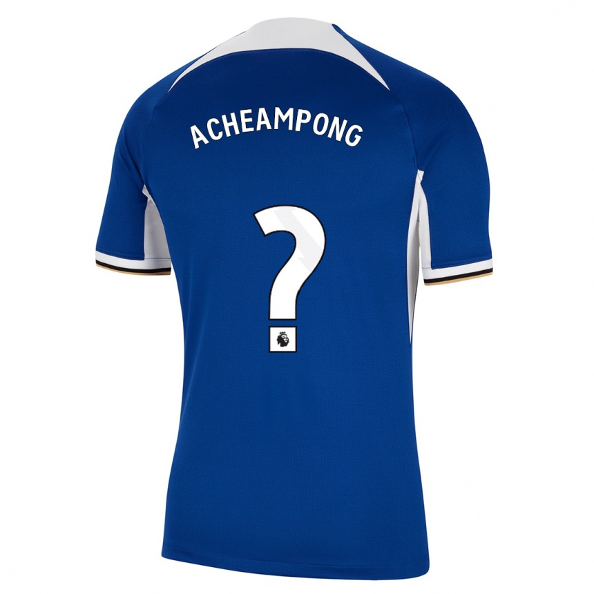 Damen Fußball Josh Acheampong #0 Blau Heimtrikot Trikot 2023/24 T-Shirt Luxemburg