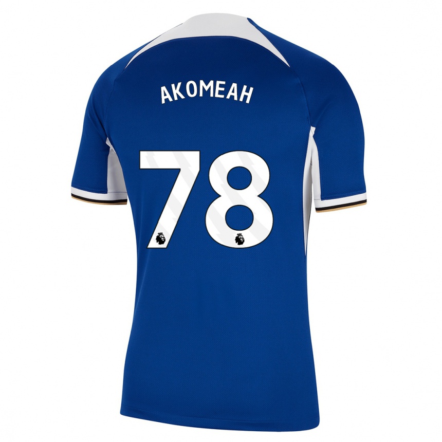 Damen Fußball Travis Akomeah #78 Blau Heimtrikot Trikot 2023/24 T-Shirt Luxemburg