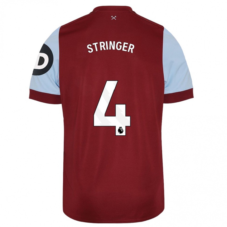 Damen Fußball Abbey Leigh Stringer #4 Kastanienbraun Heimtrikot Trikot 2023/24 T-Shirt Luxemburg