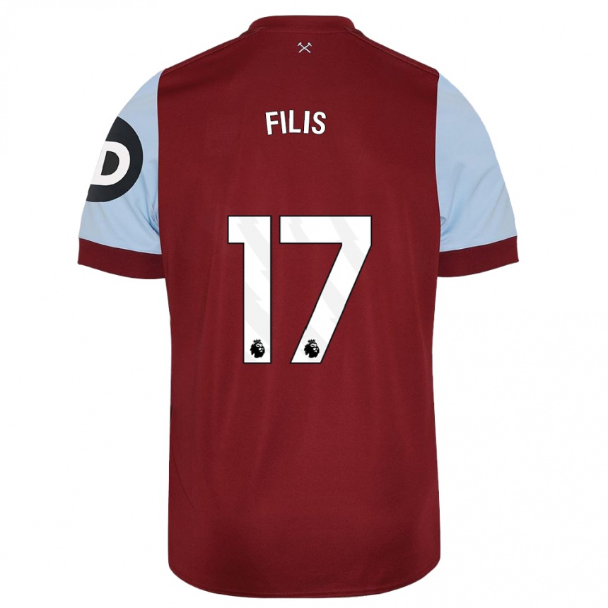 Damen Fußball Melisa Filis #17 Kastanienbraun Heimtrikot Trikot 2023/24 T-Shirt Luxemburg