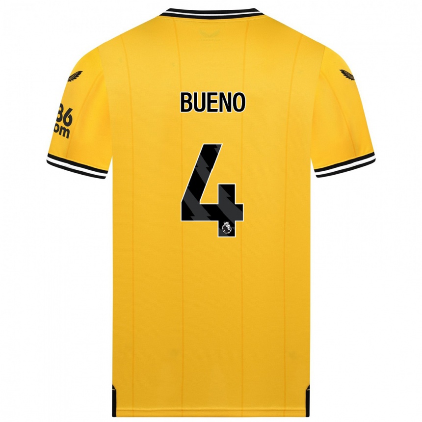 Damen Fußball Santiago Bueno #4 Gelb Heimtrikot Trikot 2023/24 T-Shirt Luxemburg