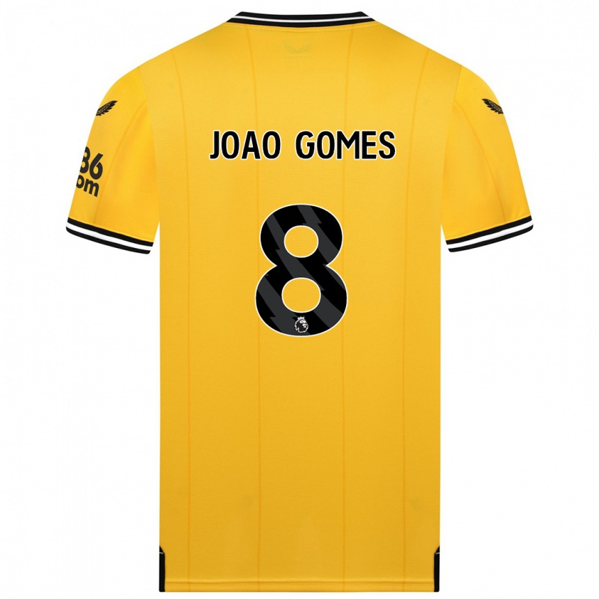 Damen Fußball João Gomes #8 Gelb Heimtrikot Trikot 2023/24 T-Shirt Luxemburg