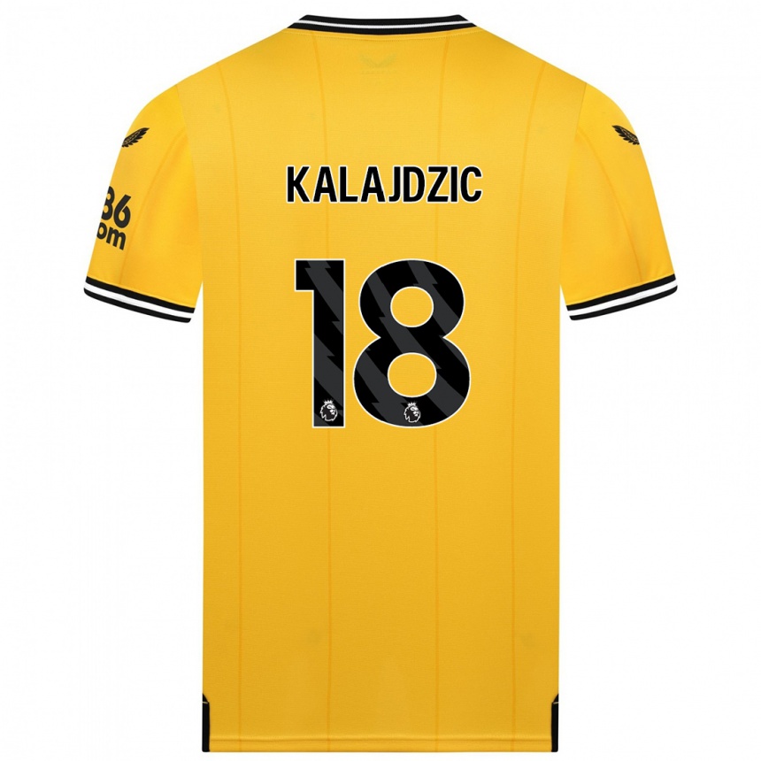 Damen Fußball Sasa Kalajdzic #18 Gelb Heimtrikot Trikot 2023/24 T-Shirt Luxemburg