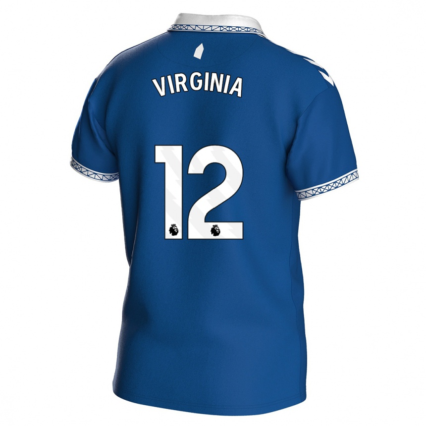 Damen Fußball João Virgínia #12 Königsblau Heimtrikot Trikot 2023/24 T-Shirt Luxemburg