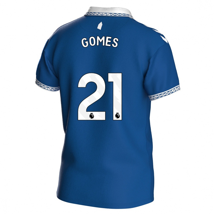 Damen Fußball Andre Gomes #21 Königsblau Heimtrikot Trikot 2023/24 T-Shirt Luxemburg