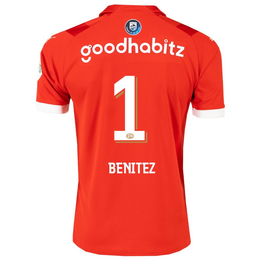 Damen Fußball Walter Benitez #1 Rot Heimtrikot Trikot 2023/24 T-Shirt Luxemburg