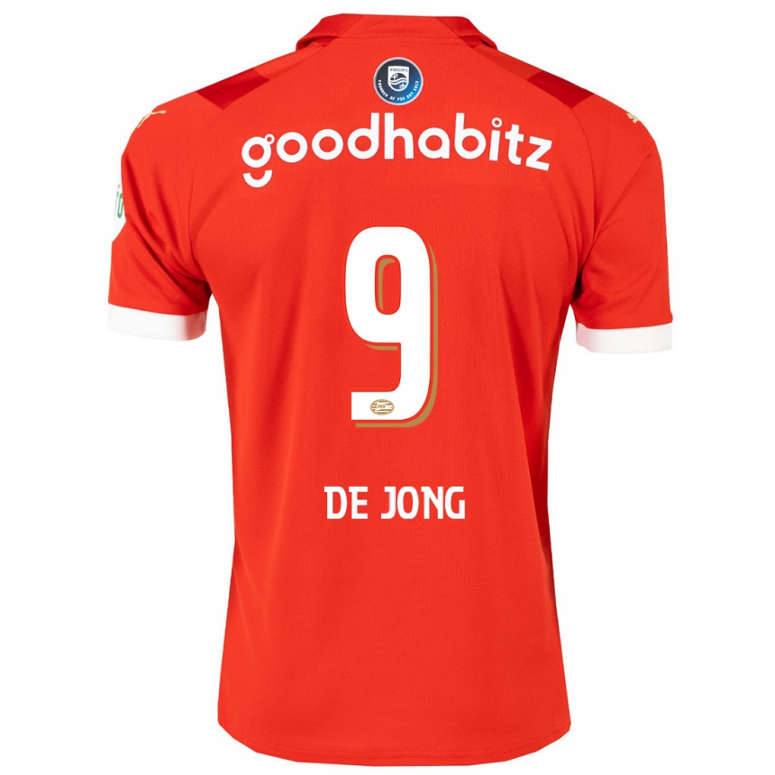 Damen Fußball Luuk De Jong #9 Rot Heimtrikot Trikot 2023/24 T-Shirt Luxemburg