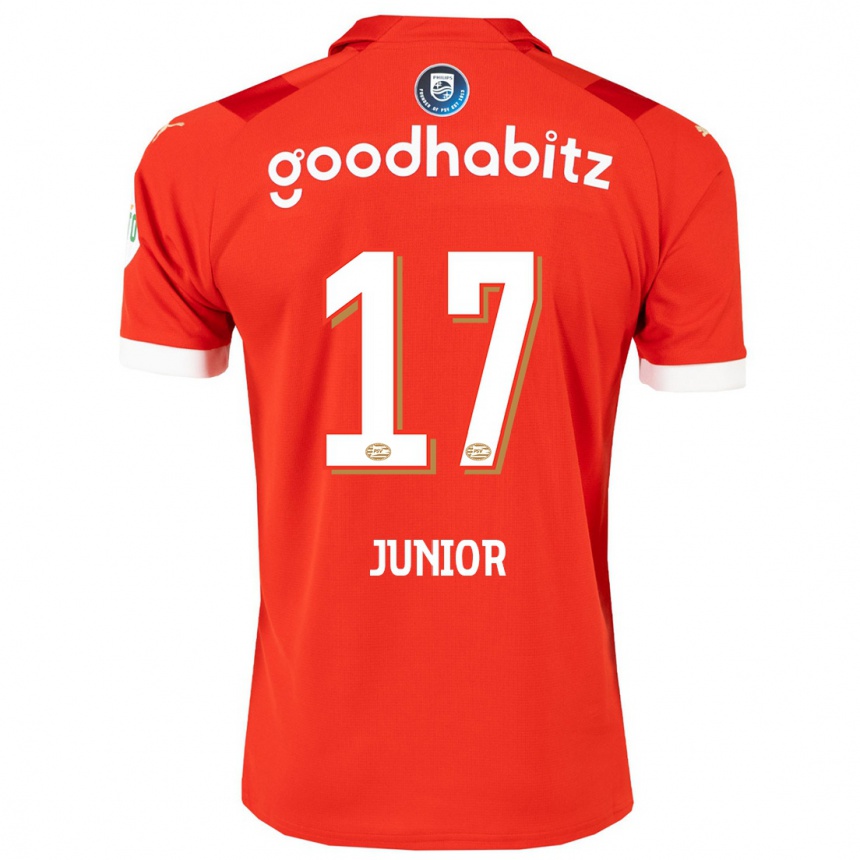 Damen Fußball Mauro Junior #17 Rot Heimtrikot Trikot 2023/24 T-Shirt Luxemburg