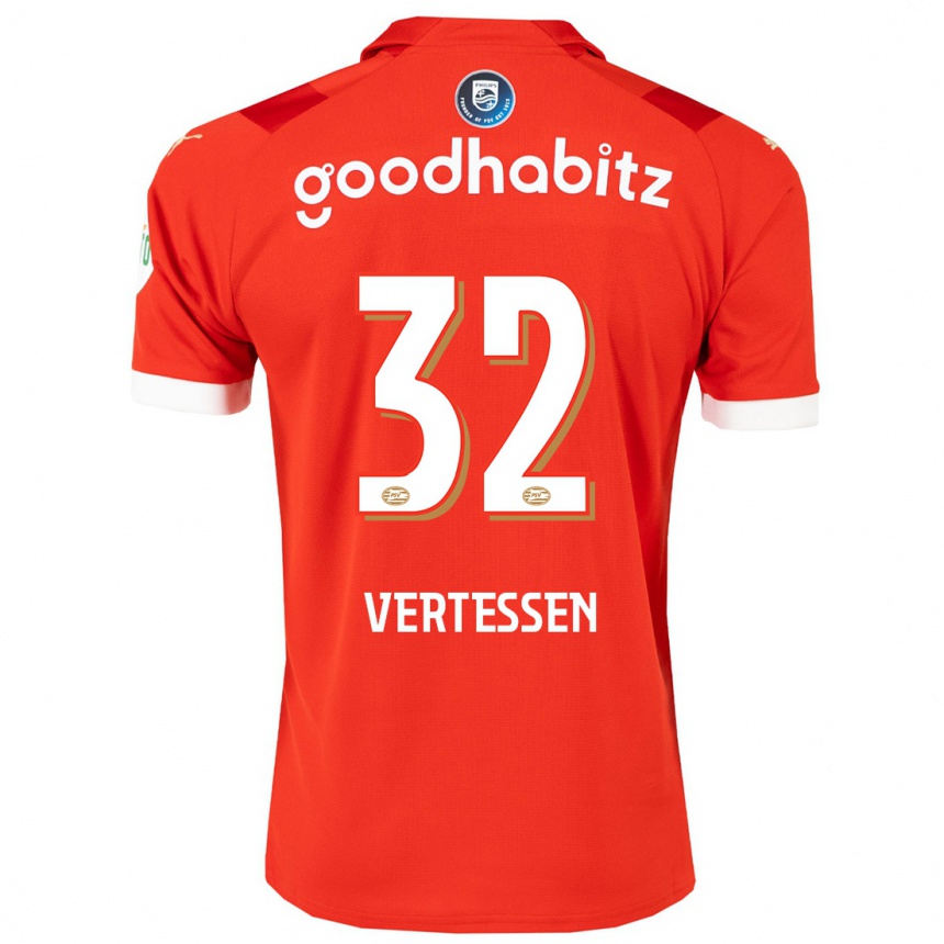 Damen Fußball Yorbe Vertessen #32 Rot Heimtrikot Trikot 2023/24 T-Shirt Luxemburg