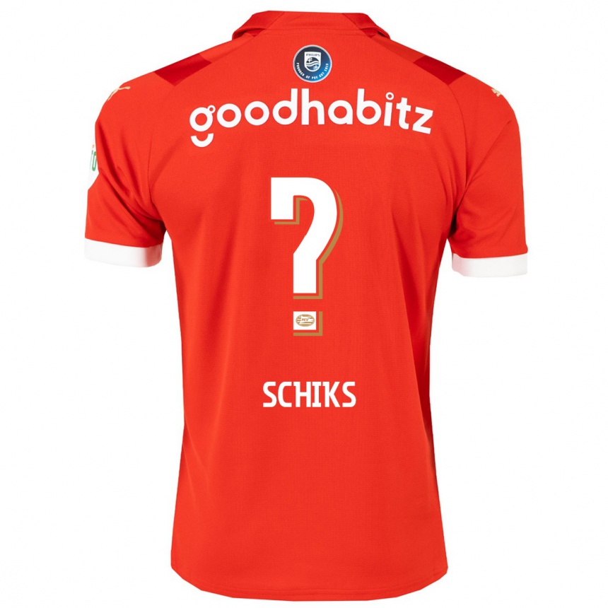 Damen Fußball Niek Schiks #0 Rot Heimtrikot Trikot 2023/24 T-Shirt Luxemburg