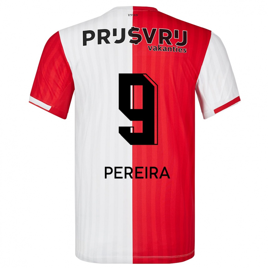 Damen Fußball Danilo Pereira #9 Rot-Weiss Heimtrikot Trikot 2023/24 T-Shirt Luxemburg