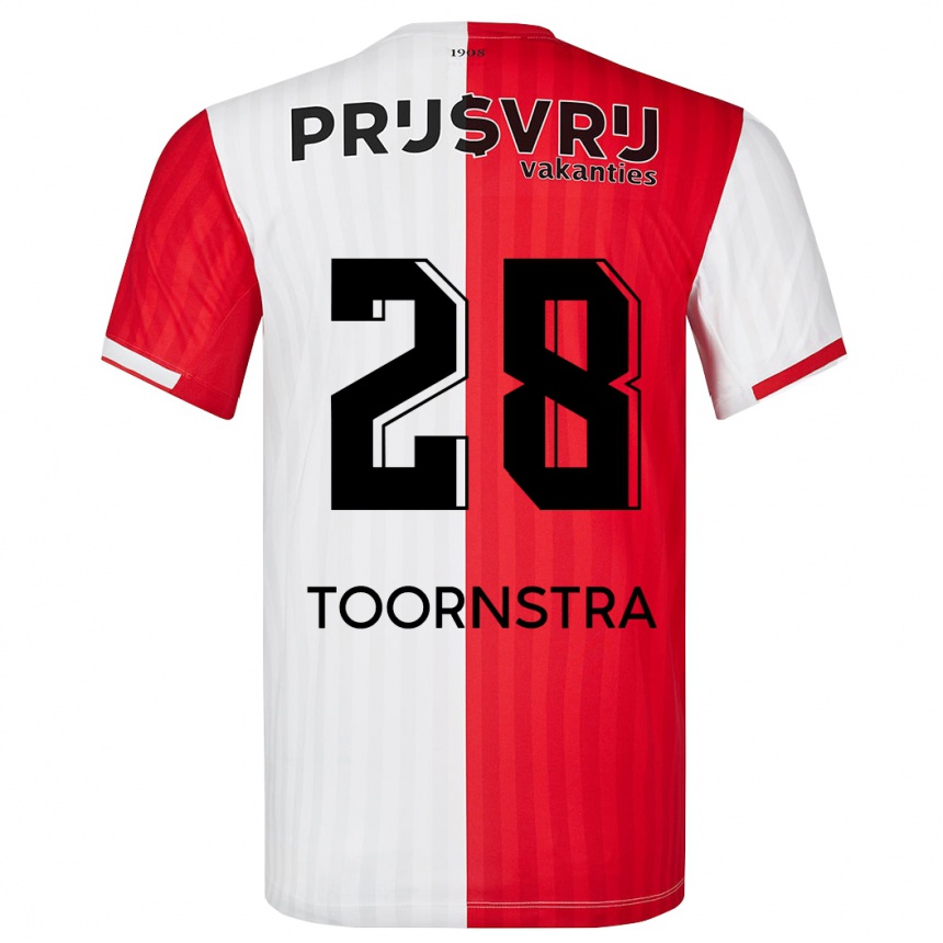 Damen Fußball Jens Toornstra #28 Rot-Weiss Heimtrikot Trikot 2023/24 T-Shirt Luxemburg