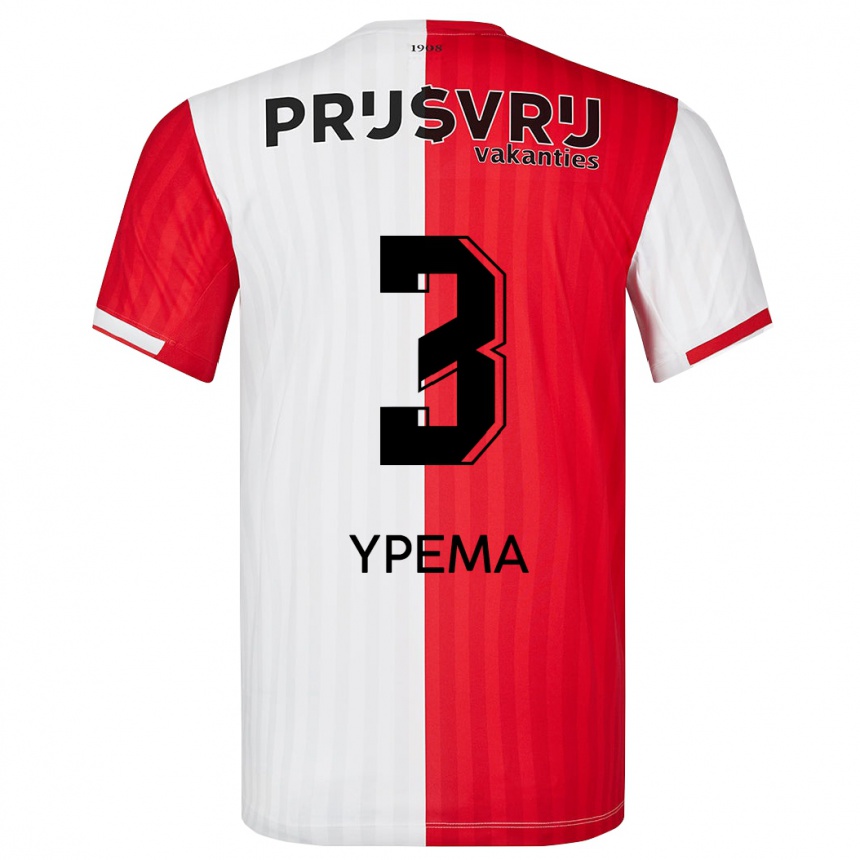 Damen Fußball Danique Ypema #3 Rot-Weiss Heimtrikot Trikot 2023/24 T-Shirt Luxemburg