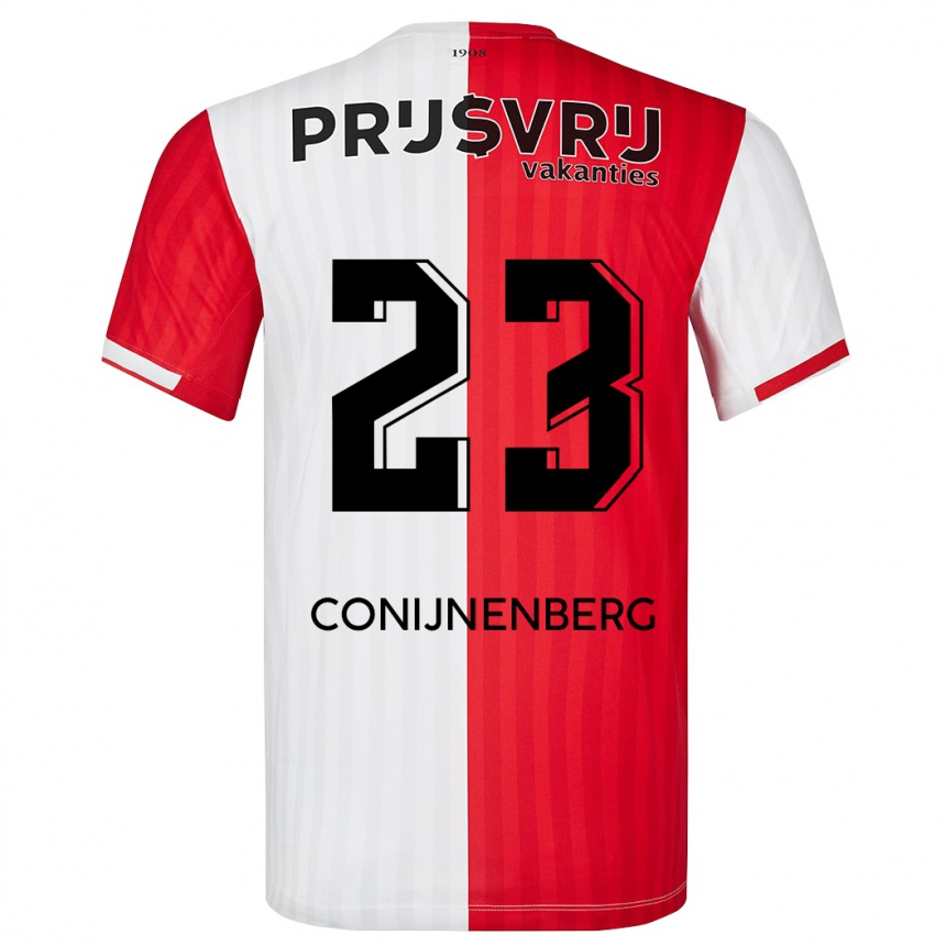 Damen Fußball Jada Conijnenberg #23 Rot-Weiss Heimtrikot Trikot 2023/24 T-Shirt Luxemburg