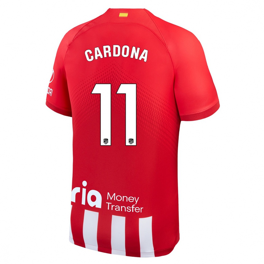 Damen Fußball Marta Cardona #11 Rot-Weiss Heimtrikot Trikot 2023/24 T-Shirt Luxemburg