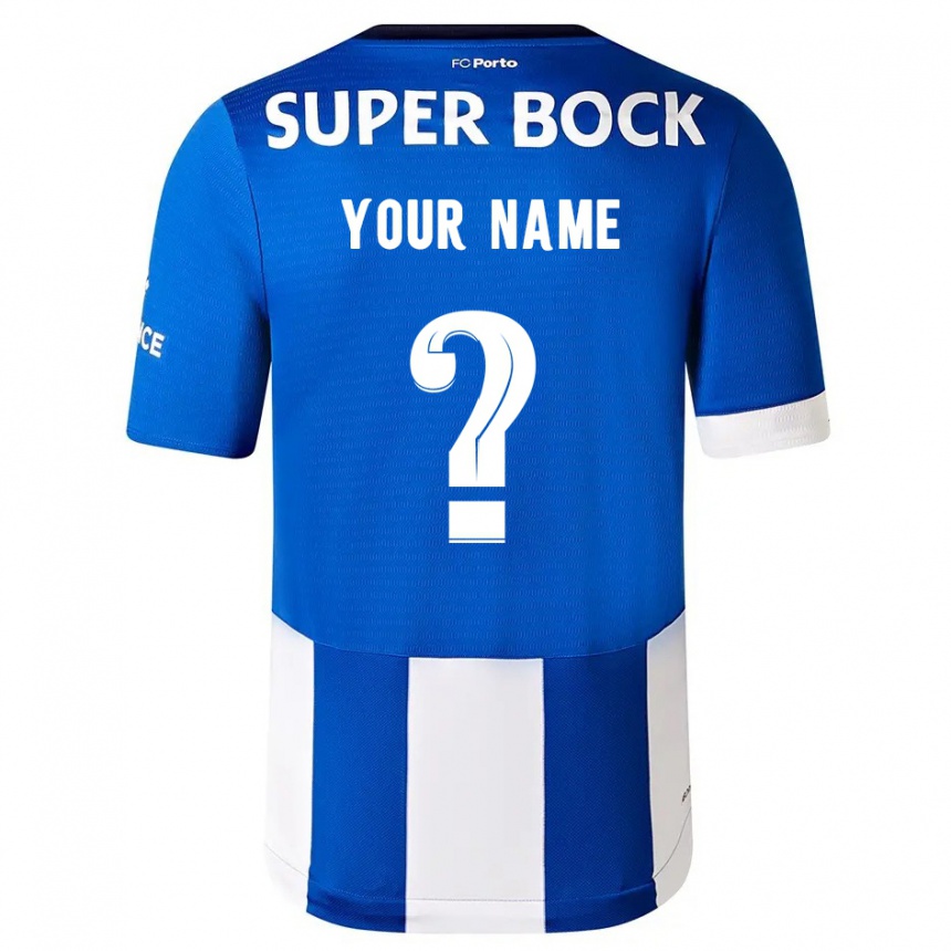 Damen Fußball Ihren Namen #0 Blau Weiss Heimtrikot Trikot 2023/24 T-Shirt Luxemburg