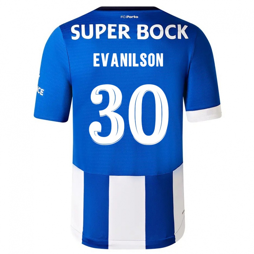 Damen Fußball Evanilson #30 Blau Weiss Heimtrikot Trikot 2023/24 T-Shirt Luxemburg