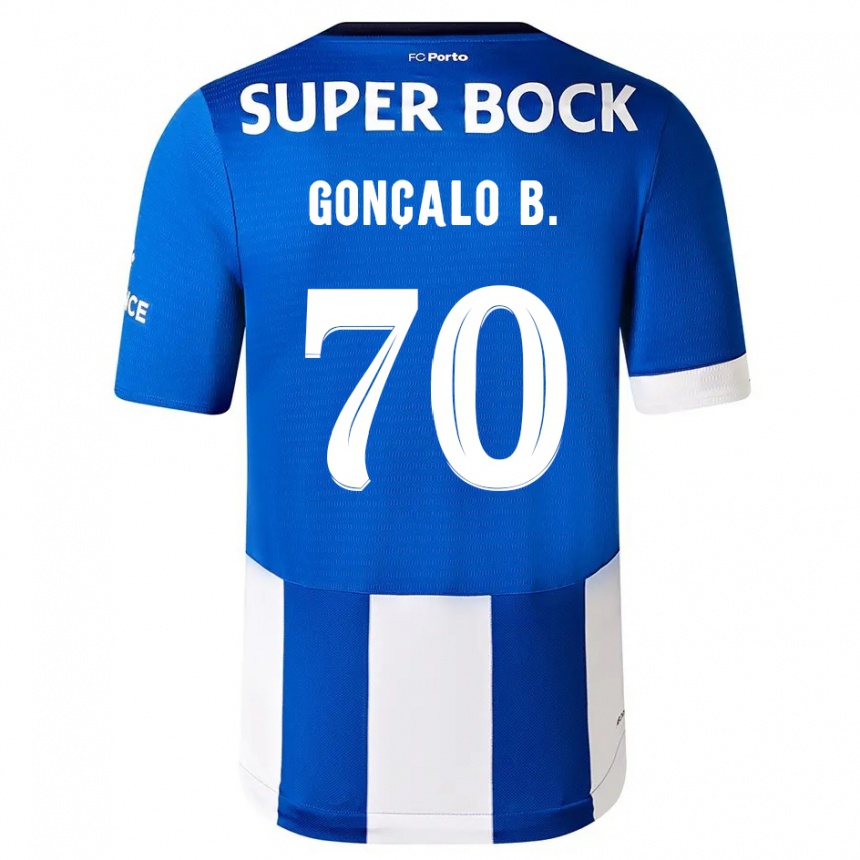 Damen Fußball Goncalo Borges #70 Blau Weiss Heimtrikot Trikot 2023/24 T-Shirt Luxemburg