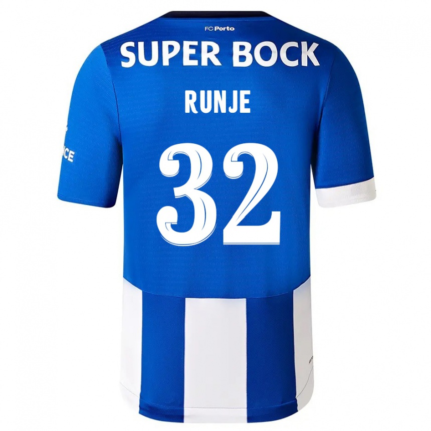 Damen Fußball Roko Runje #32 Blau Weiss Heimtrikot Trikot 2023/24 T-Shirt Luxemburg