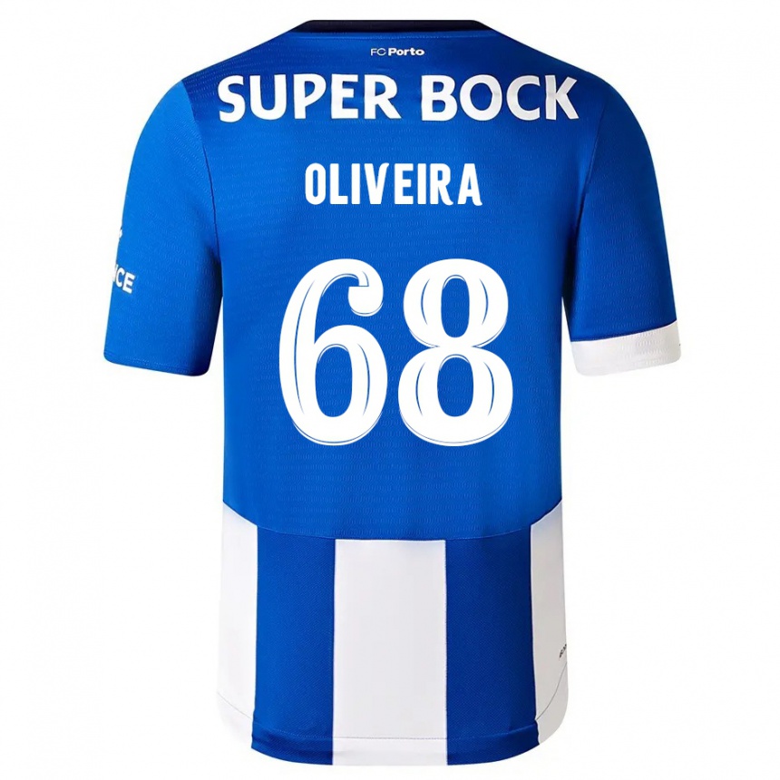 Damen Fußball André Oliveira #68 Blau Weiss Heimtrikot Trikot 2023/24 T-Shirt Luxemburg