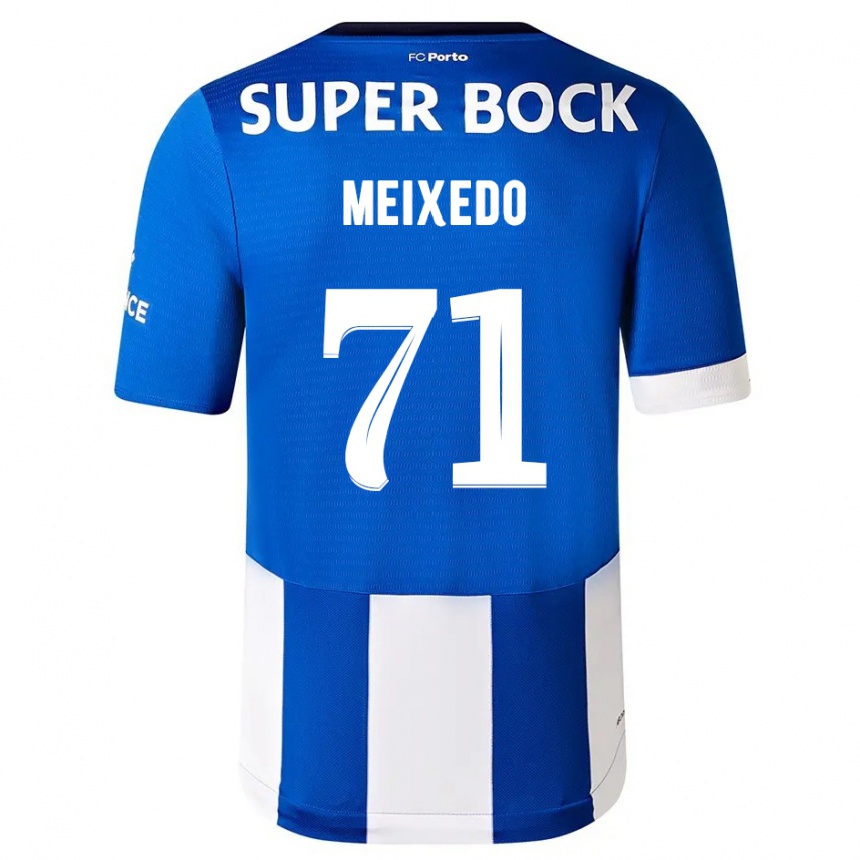 Damen Fußball Francisco Meixedo #71 Blau Weiss Heimtrikot Trikot 2023/24 T-Shirt Luxemburg